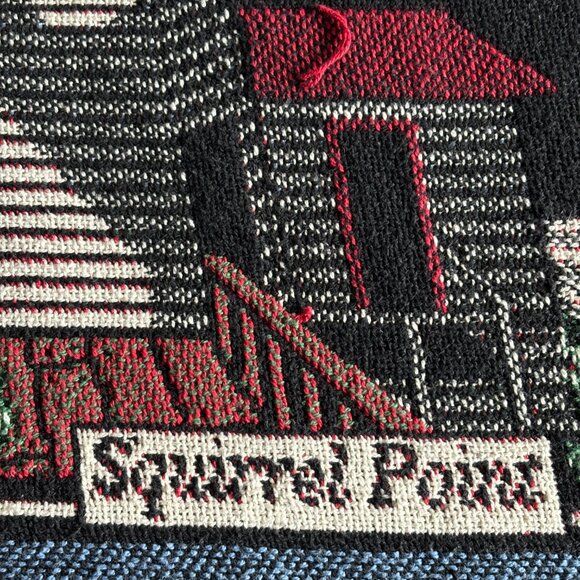 Vintage Goodwin Weavers Lighthouse Themed Fringed Throw - Picture 14 of 15